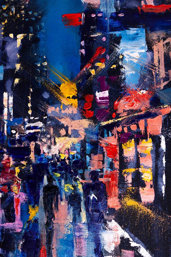 Abstract cityscape .Night city