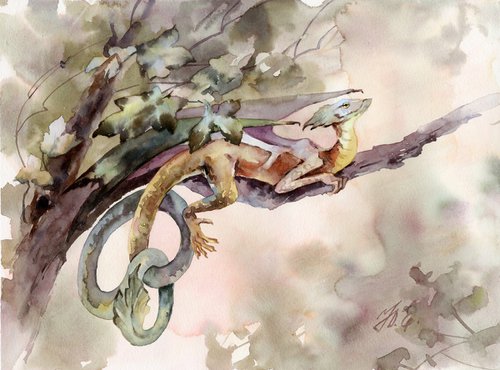 Fantasy dragon, Guardian of the Silver Poplar by Yulia Evsyukova