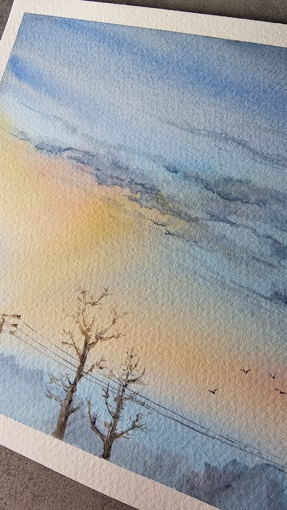 Spring sky in France