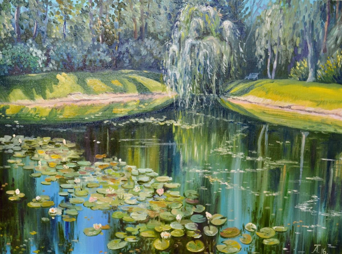 Lilies in the pond by Tatyana Ambre