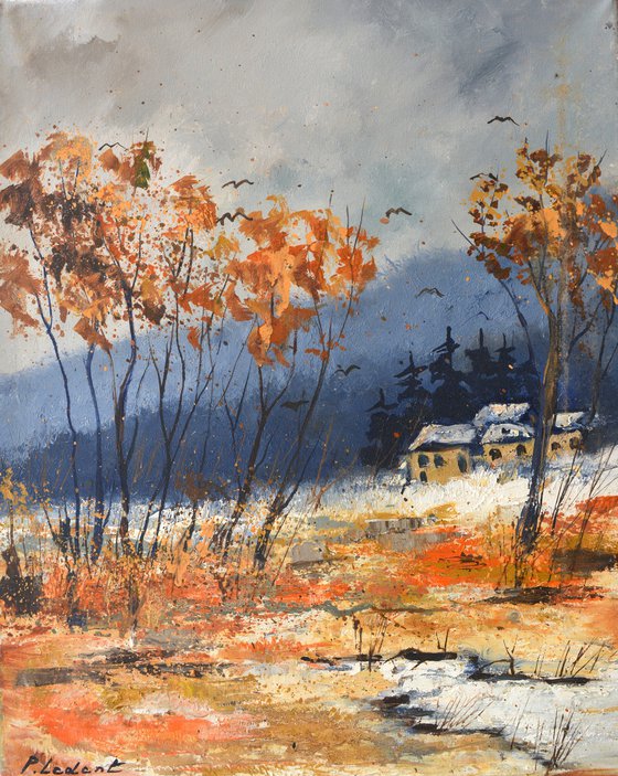 Some orange trees in winter