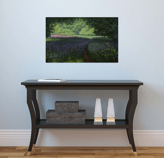 The Floral Path - sunny summer landscape painting