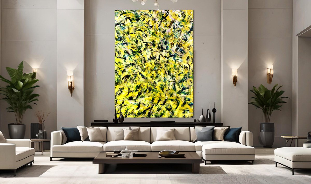 Organic Abstract Acrylic Painting By Estelle Asmodelle, 48 X 66, Tempered Expectations, Original Artwork
