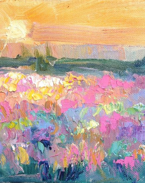 Lavender sunset warm colors etude by Nataliia Nosyk