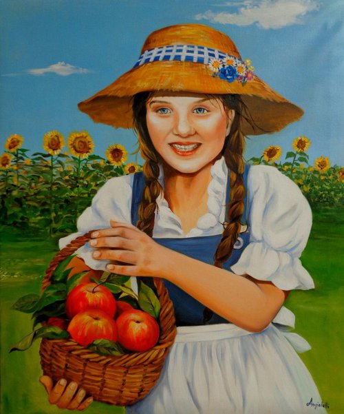Girl with apples by Anna Rita Angiolelli