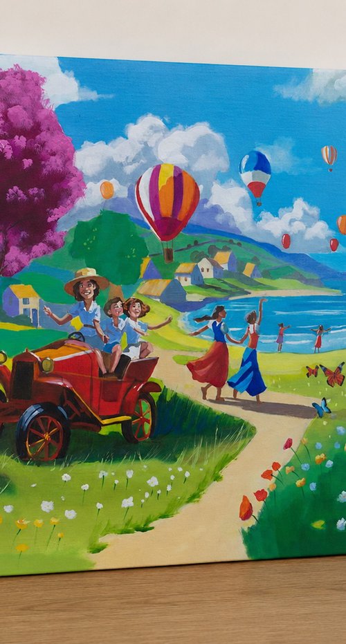 Journey of Joy naive art by Gordon Bruce