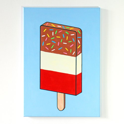 Fab Ice Lolly Pop Art Painting On A2 Canvas by Ian Viggars