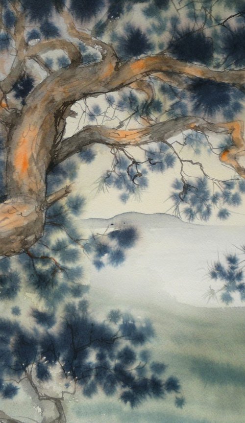 The Twisted Pine by Olga Beliaeva Watercolour