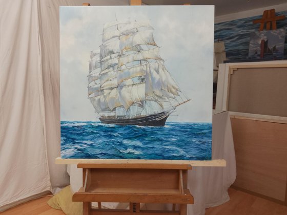 THE CUTTY SARK AT SEA IN FINE WEATHER