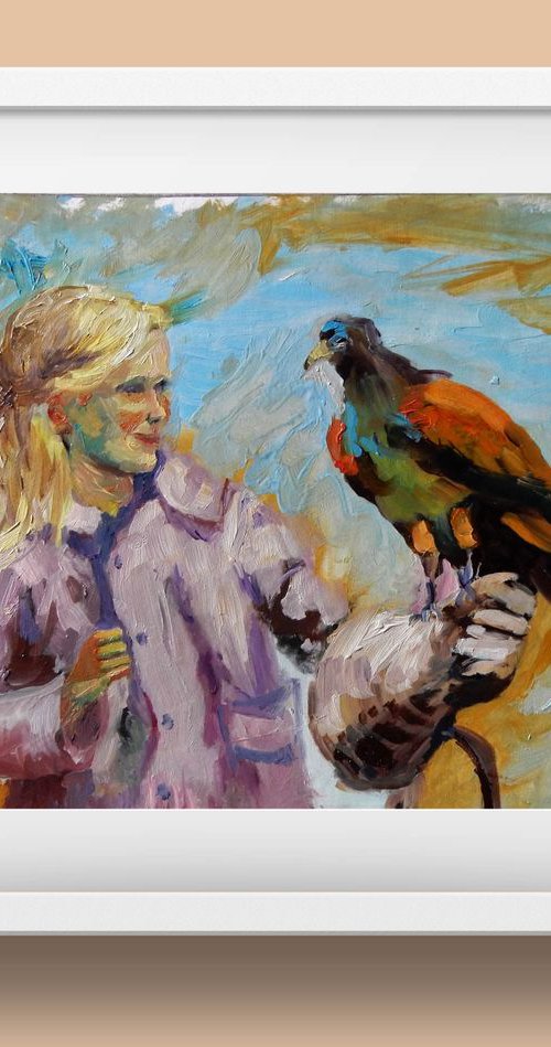 Girl with an eagle. by Vita Schagen