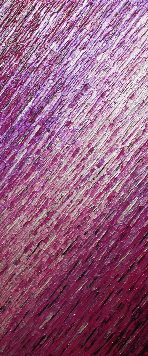 Iridescent pink silver beaded white knife texture by Jonathan Pradillon