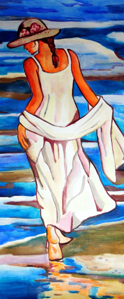At the beach / 72  x 52 cm by Alexandra Djokic