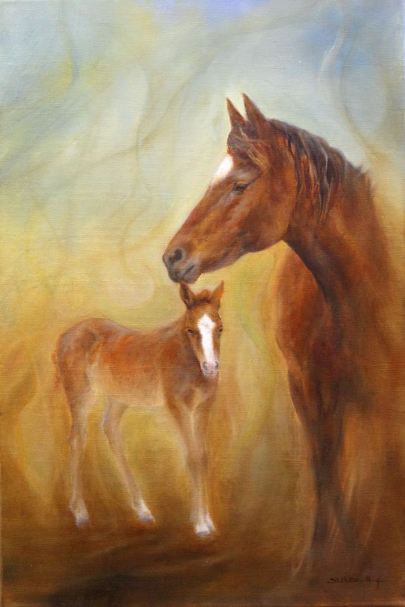 Mare & Foal by Stella Dunkley