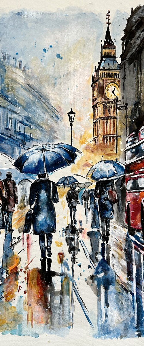 Rainy Day in London by Misty Lady - M. Nierobisz