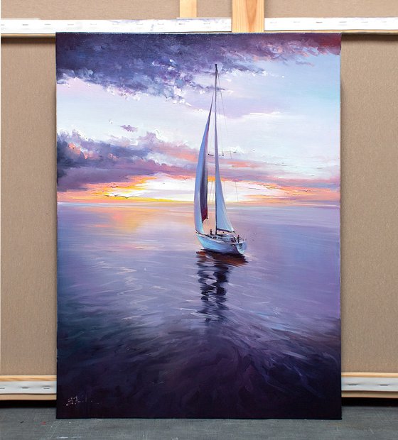 Sailing Sunset Colorful