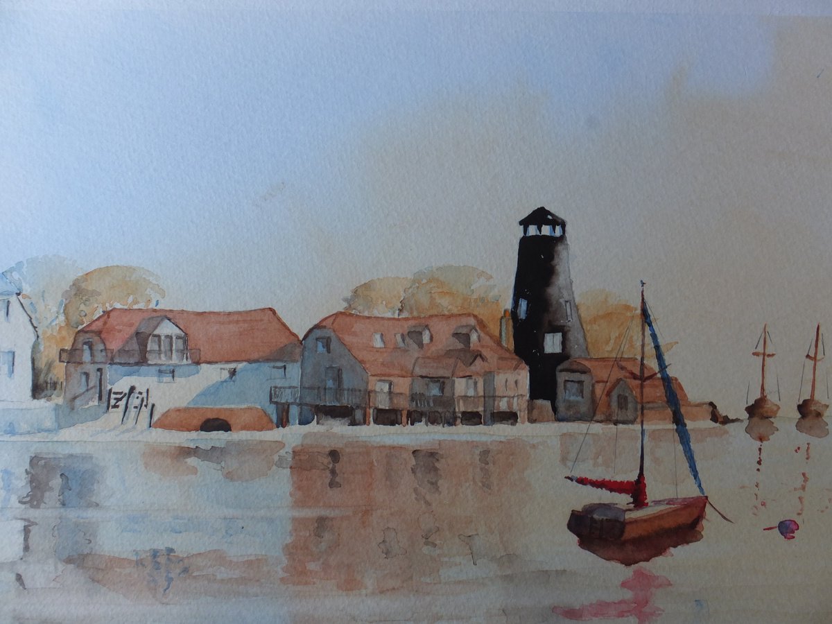 Evening Glow at Langstone Mill by David Harmer