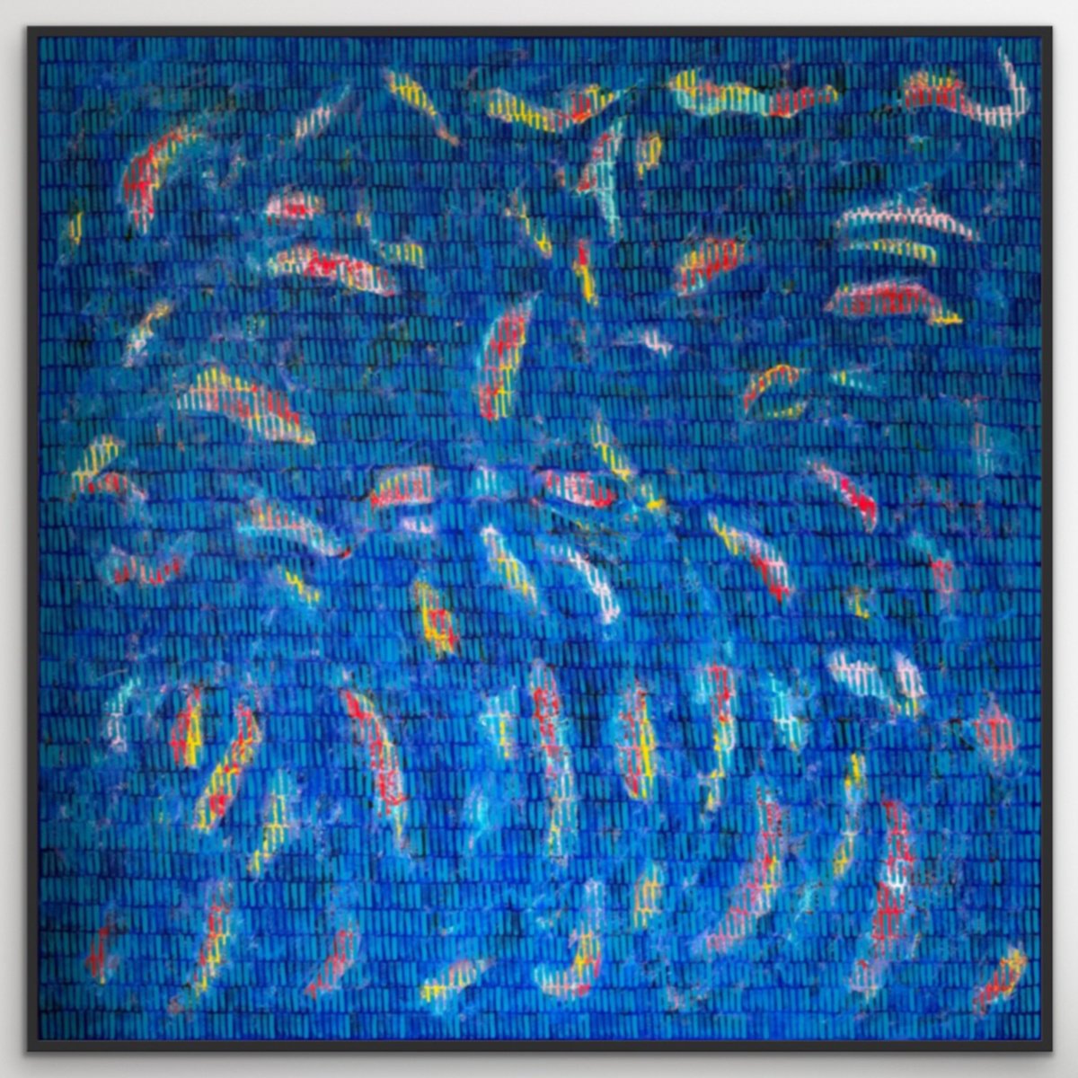 Expressive Abstract Acrylic Painting By Ketki Fadnis, 72 X 72", Pond Full Of Wishes, Original Artwork