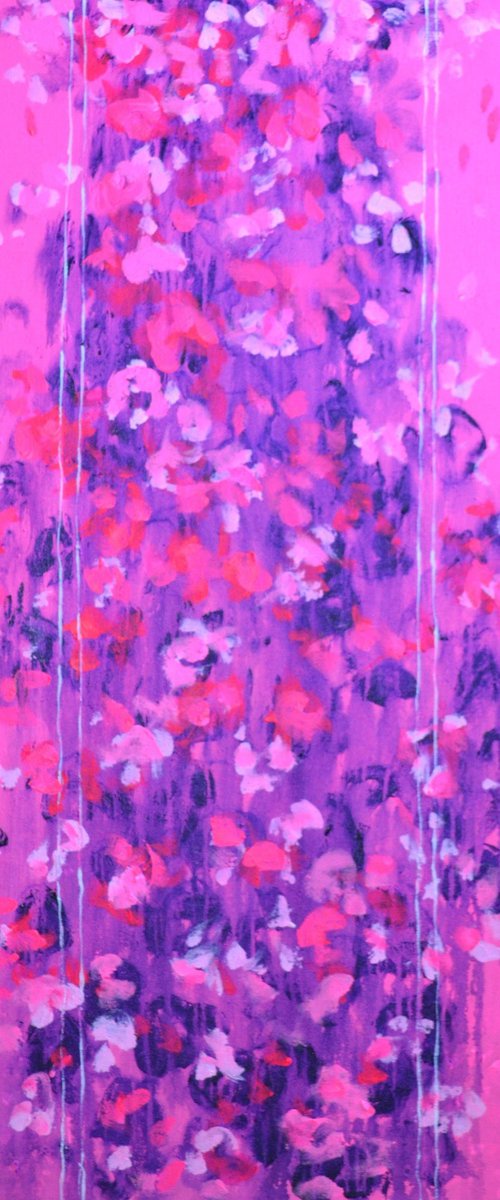 Pink abstract flowers by Gela MIKAVA