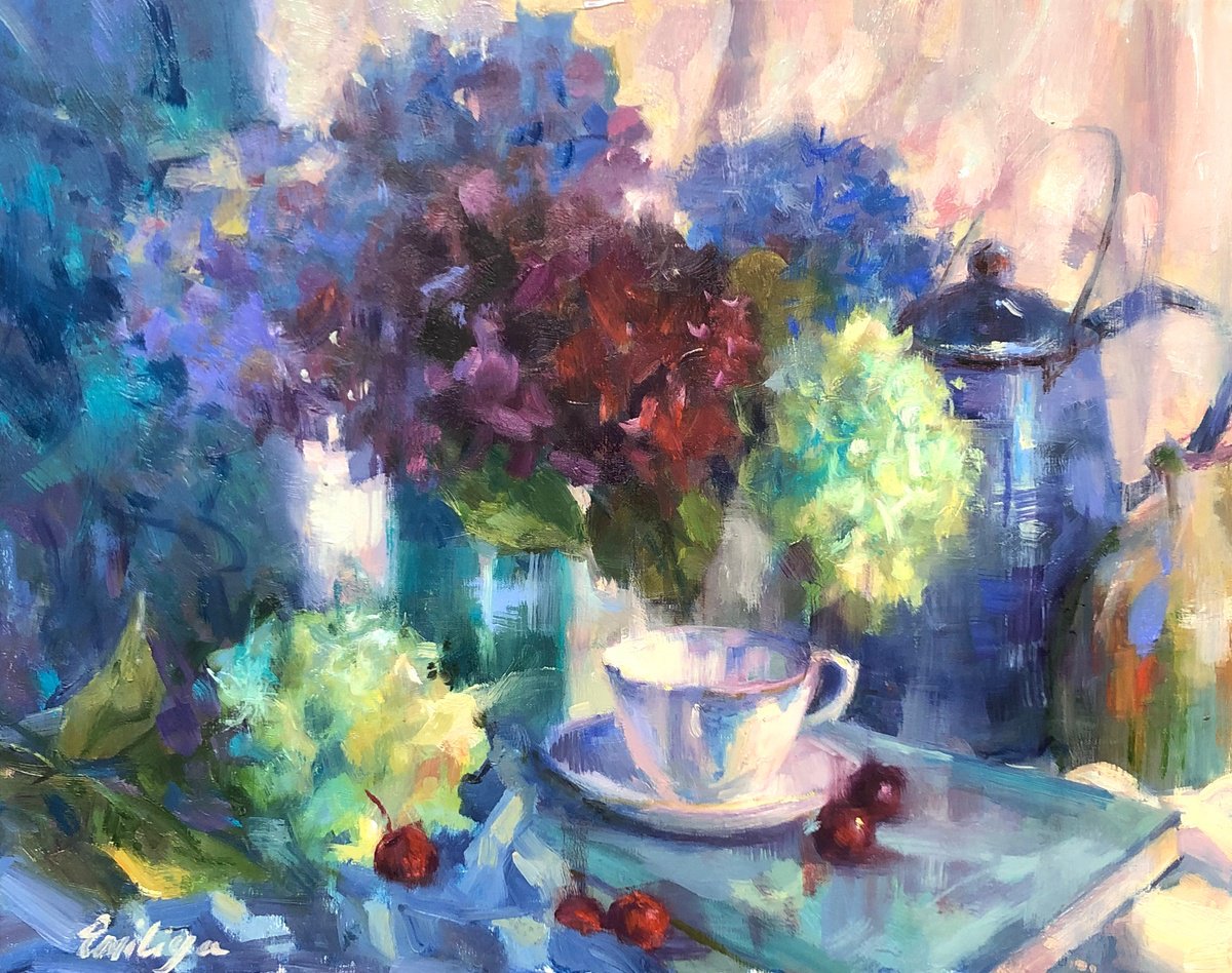 Garden Tea By Emily Lane, 20 X 16, Artwork For Sale On Artfinder