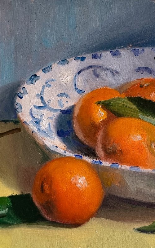 Porcelain Plate and Clementines by Pascal Giroud