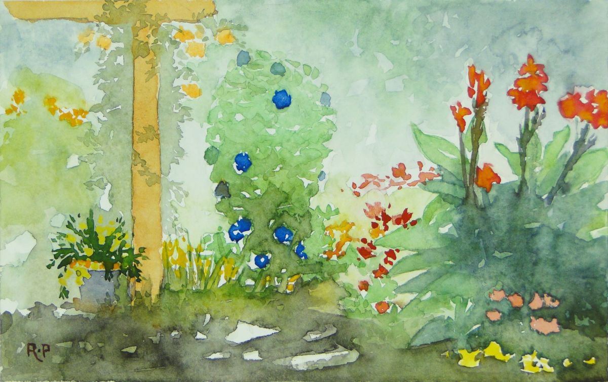 Impressionistic Botanical Watercolour By Rick Paller, 8 X 5", Mark