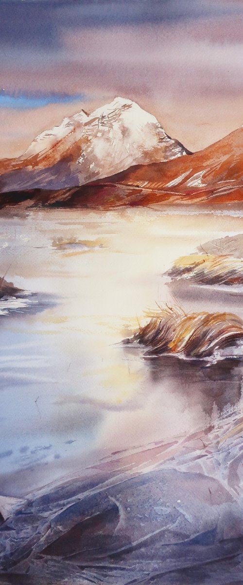 Loch Clair. 37*53,5 cm. Scottish landscape by Alla Vlaskina