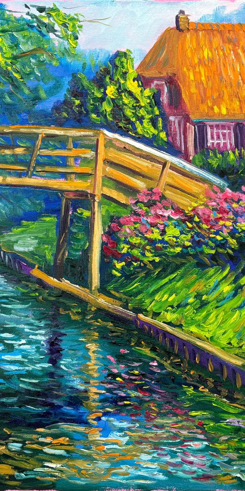 Sunny Canal in Giethoorn – Dutch Venice by Dmitry Fedorov