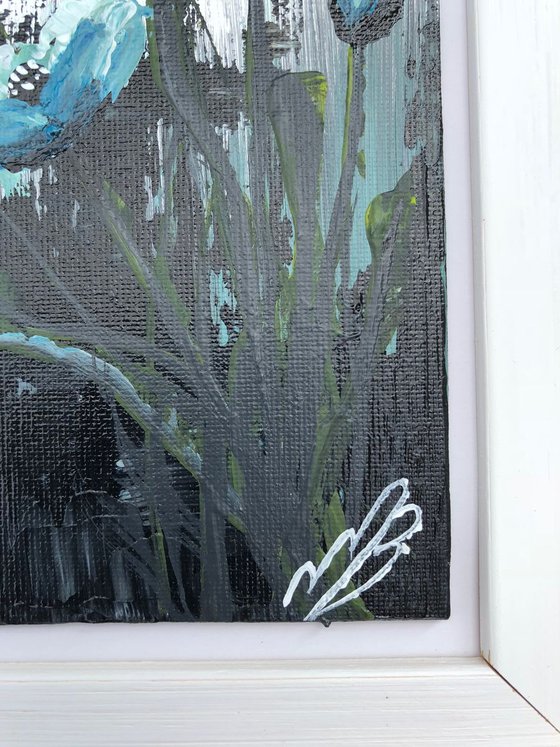 Blue Poppies in a frame Nr2