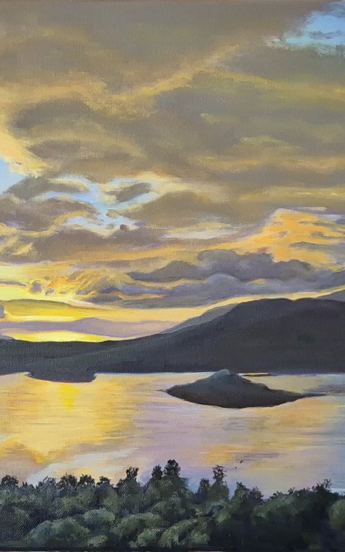 Derwentwater: Sun Rising by Chris Marshall