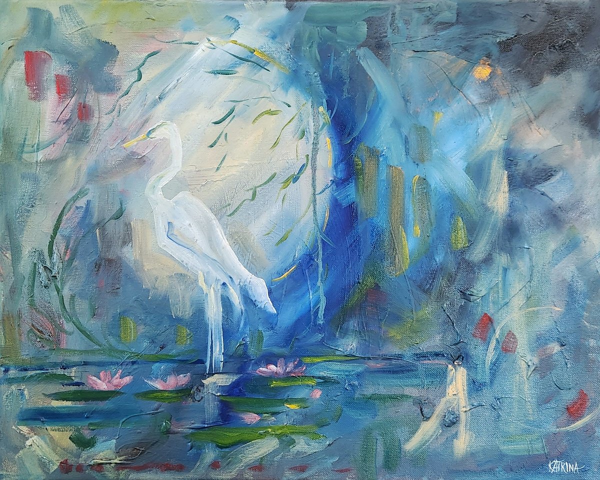 Organic Animal Oil Painting By Katrina Case, 20 X 16", Falling Into Being, Original Artwork