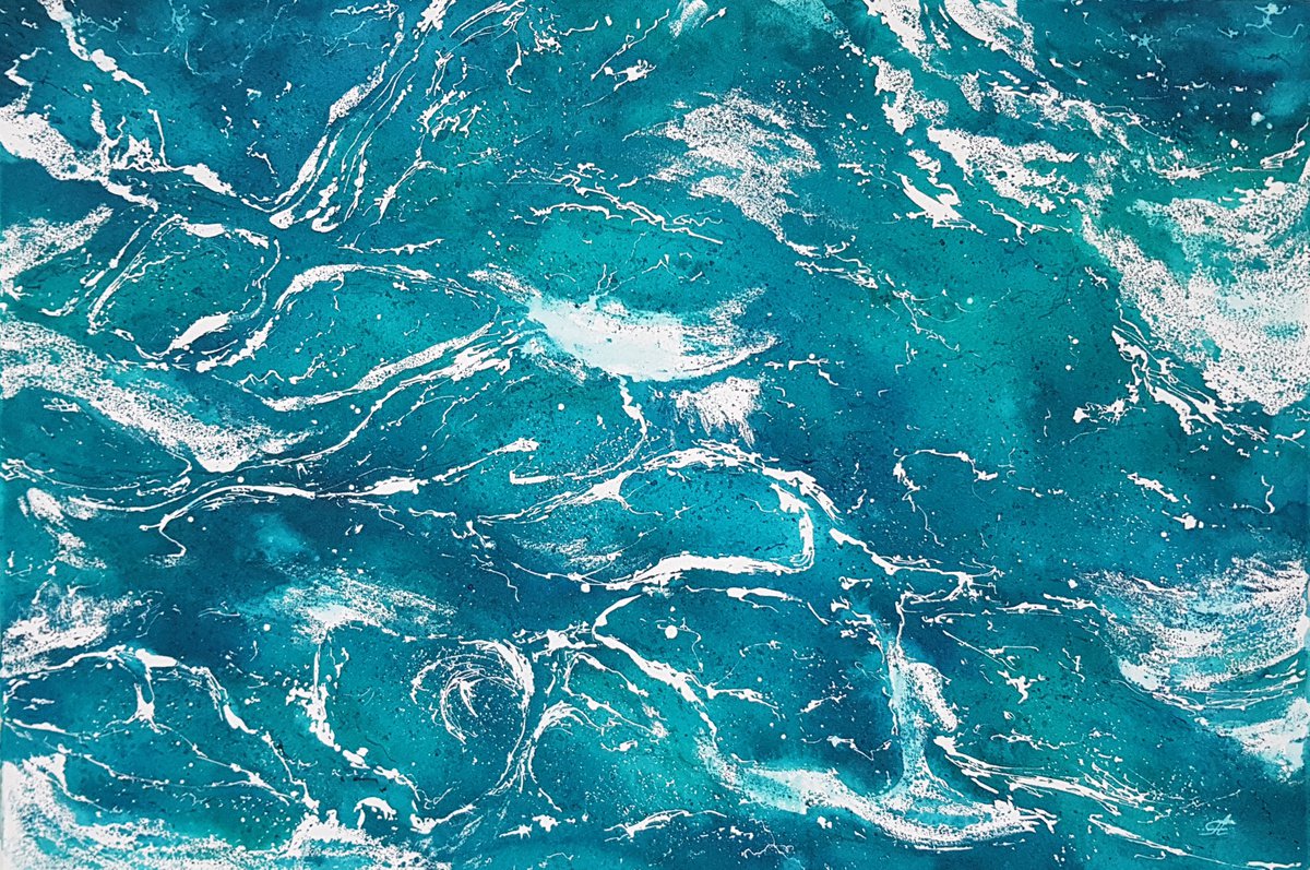 Waves and sea #11. Seascape Watercolour painting by Svetlana Lileeva