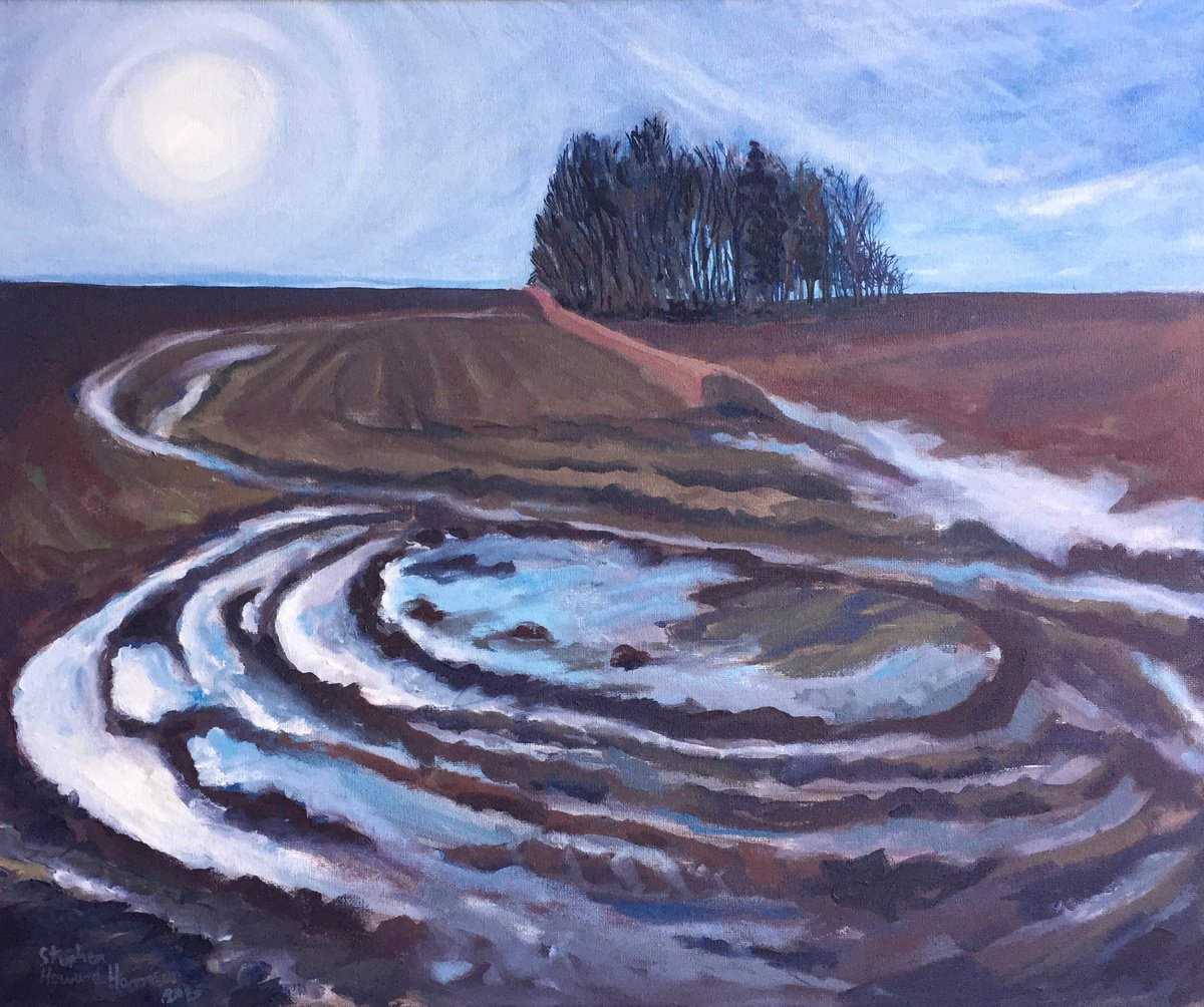 Expressive Landscape Oil Painting By Stephen Howard Harrison, 26 X 21", 