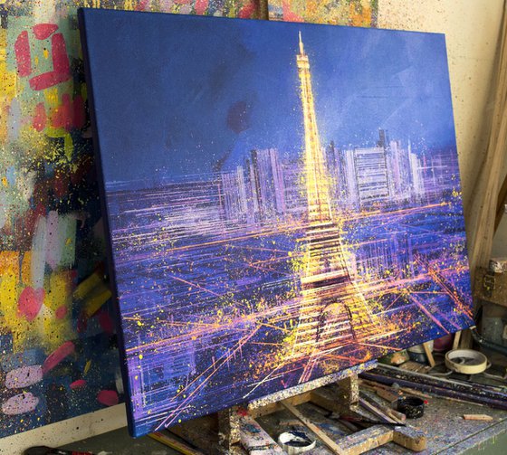 Eiffel Tower, Paris, at Midnight