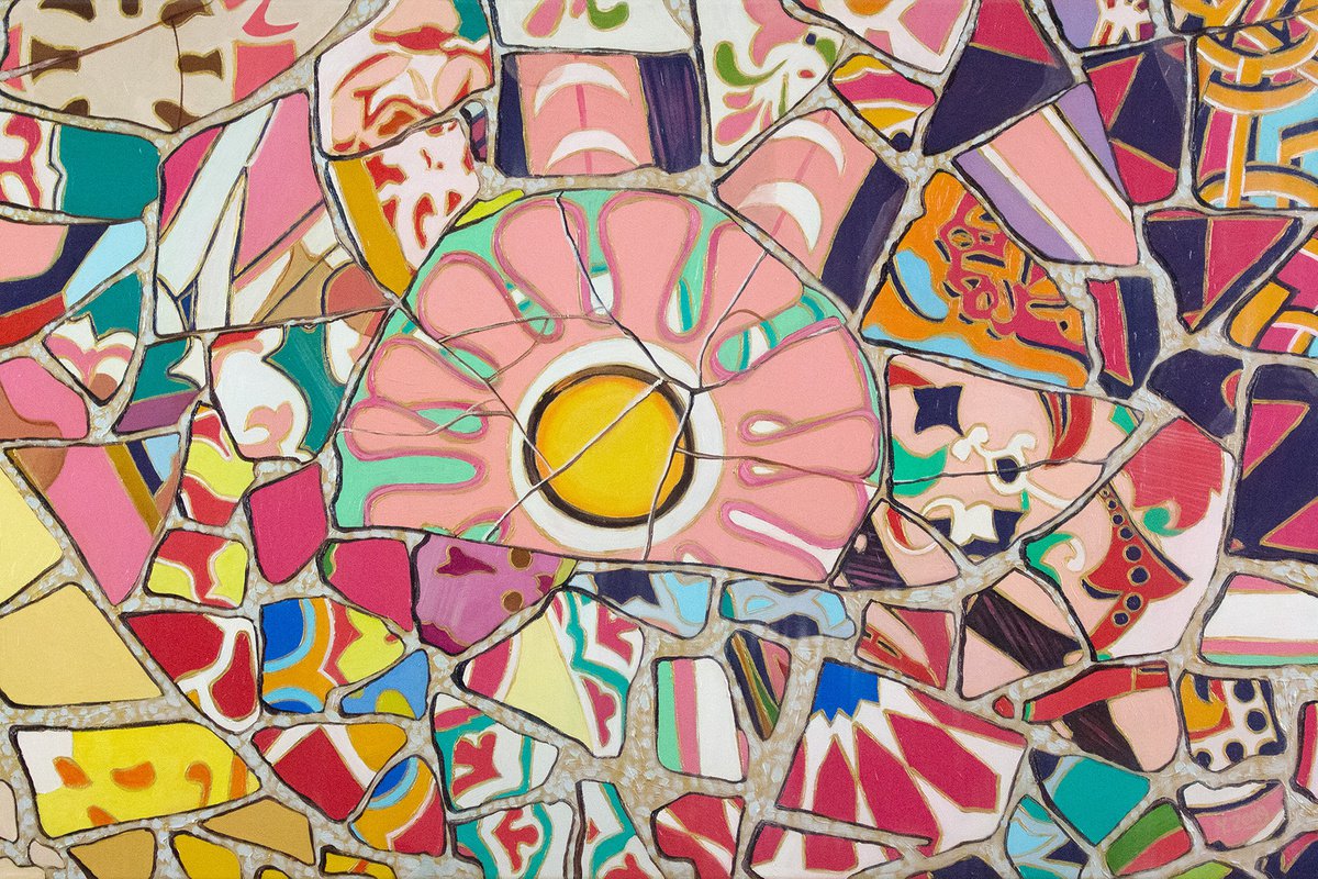Gaudi park guell mosaic pattern by Yue Zeng