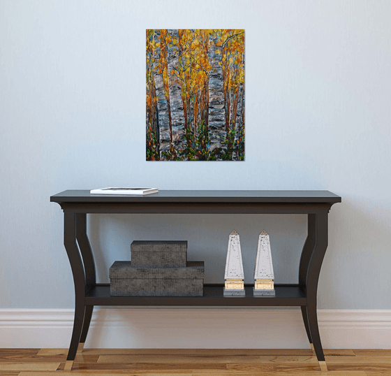 Birch Trees Impasto