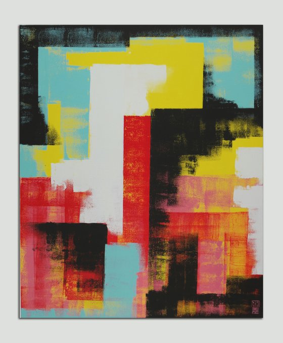 Untitled in Yellow & Red - 90x110 cm - Ronald Hunter - 12J