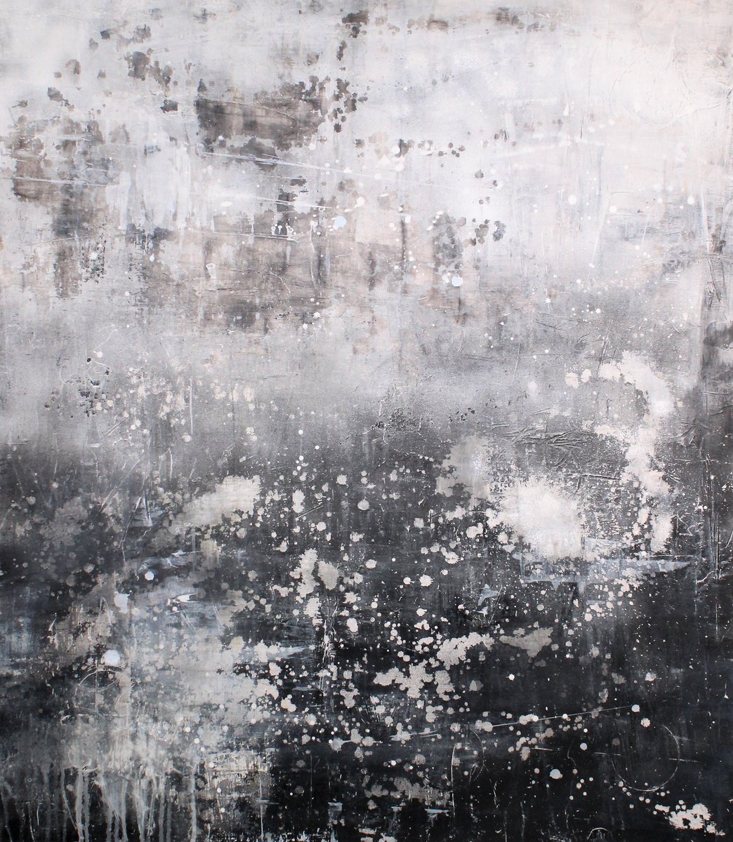 Abstract Acrylic Painting By Laura Spring, 34 X 39", The Search, Original Artwork