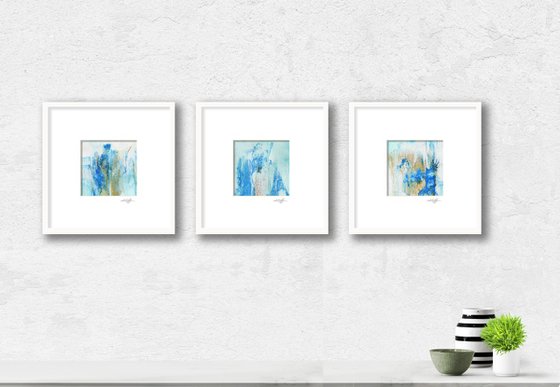 Abstract Secrets Collection 10 - 3 Abstract Paintings in mats by Kathy Morton Stanion