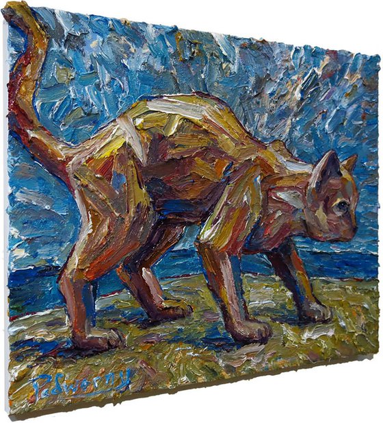 Original Oil Painting Cat