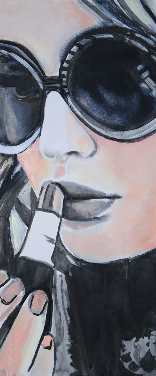 Girl with sunglasses / 42 X 29.7 cm by Alexandra Djokic