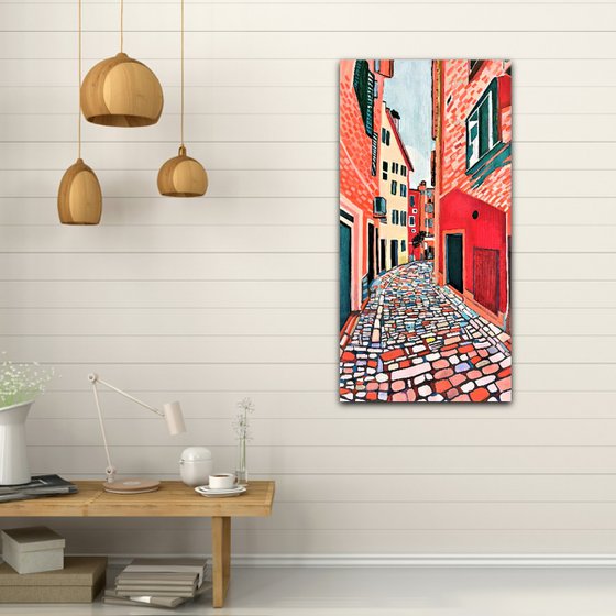 Mediterranean street / 120,5 x 61 x 0,1 cm