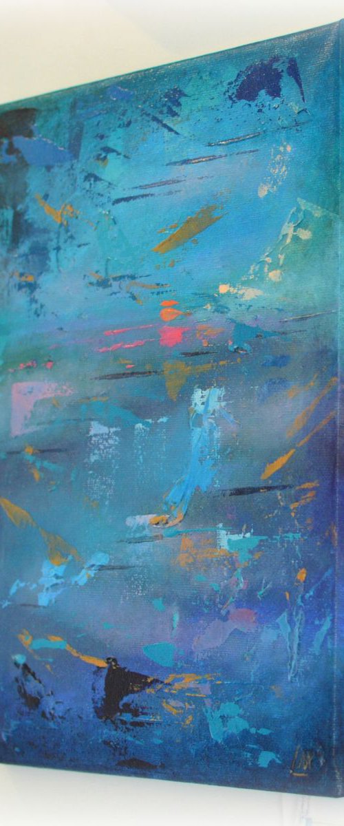 Blue, Turquoise and Gold - Inner Reflections by Lisa Mann