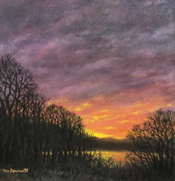 NEW DAY DAWNING # 2 - oil 10X10 canvas (SOLD)