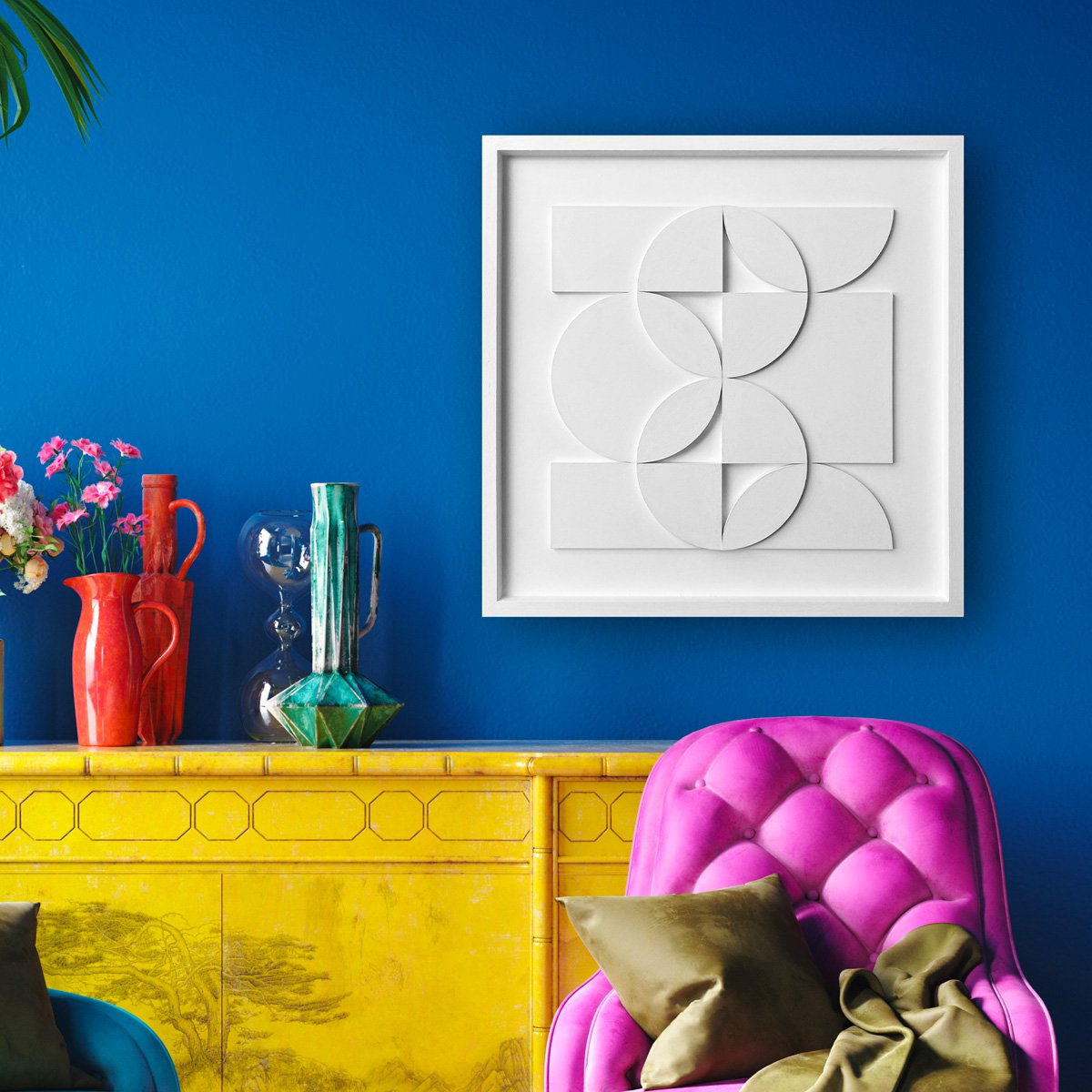 Geometric Abstract Relief By Liam Roberts, 20 X 20", Harmony, Original Artwork