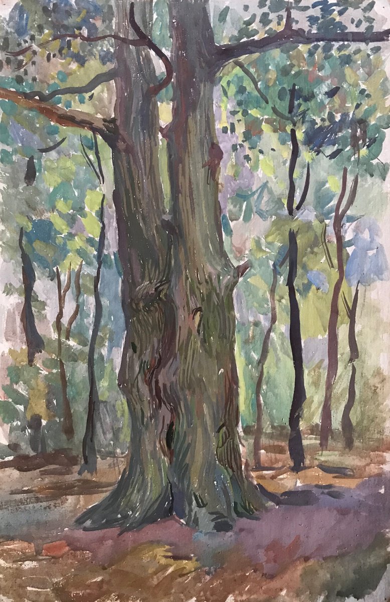 Two oaks by Viktor Mishurovskiy