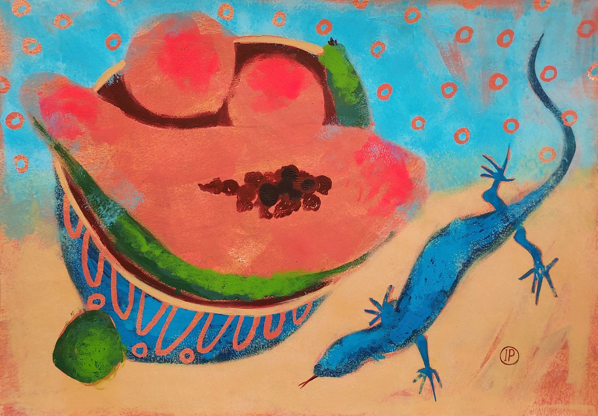 Impressionistic Still Life Acrylic Painting By Irina Plaksina, 17 X 12, Little Friend