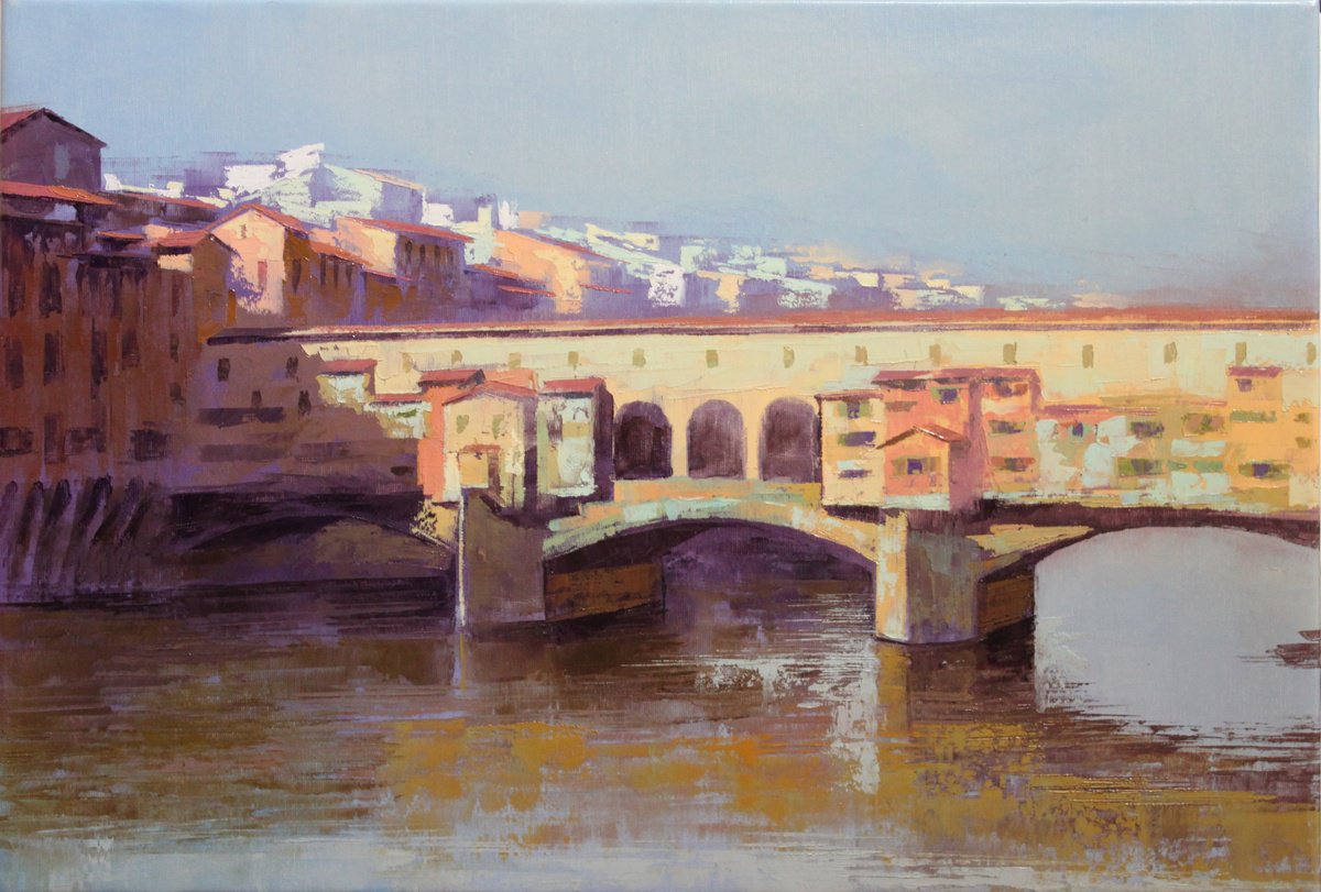 Ponte Vecchio, Plein Air by REVAZ TCHEISHVILI