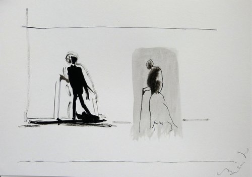 Elderly passers-by 4, 21x29 cm by Frederic Belaubre