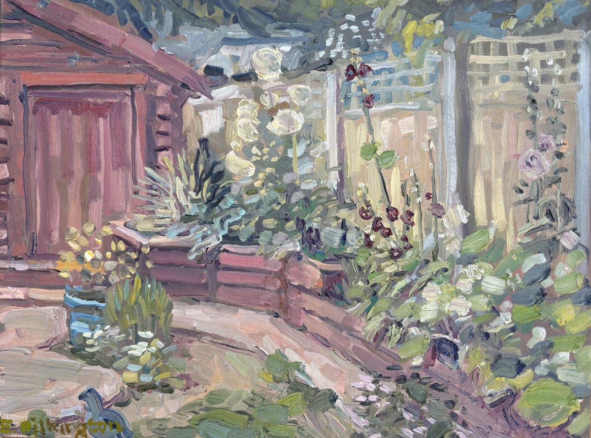 August Back Garden By Emma Pilkington, 17 X 13, Artwork For Sale On Artfinder