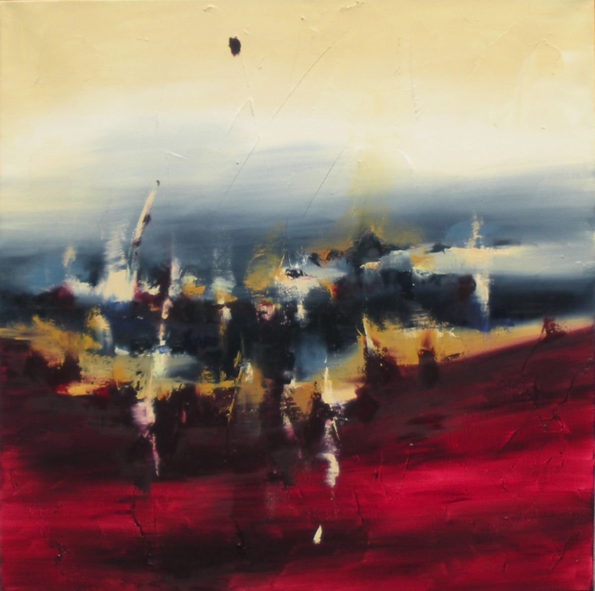 Abstract Painting By Cynthia Ligeros, 24 X 24, Dawning Time, Original Artwork